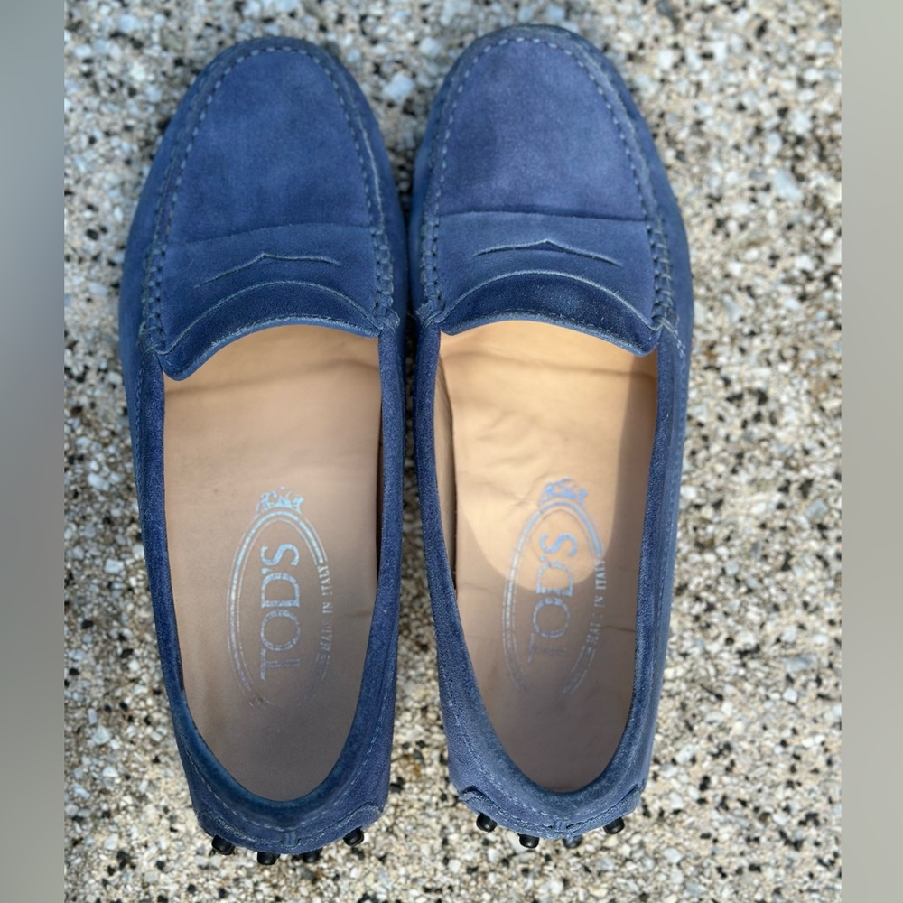 Tod's Blue Suede Gommino driving Loafers - Picture 7 of 14